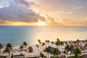 an aerial view of the beach at the excellence punta cana resort at Fairmont Mayakoba in Playa del Carmen