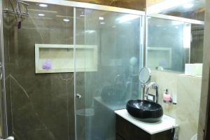 Un baño de luxurious 3bhk with jacuzzi smart TV and terrace Airport view