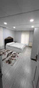 Habitación con cama y alfombra. en Mercan Villa, en Sapanca