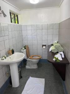 Ein Badezimmer in der Unterkunft Pension Hibiscus Taha'a