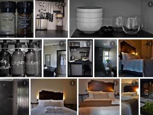 un collage de fotos de una habitación con cama y gafas en 9 Serendipity Stay, en George