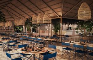 a rendering of a restaurant with tables and chairs at Bawe Island Zanzibar in Zanzibar City