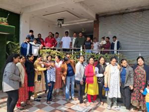 a group of people posing for a picture at Abrol residency in Katra