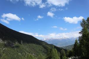 uma vista para uma montanha com árvores e montanhas em Résidence LES CHALTES BOIS MEAN - 2 Pièces pour 4 Personnes 074 em Les Orres