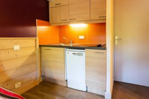 a small kitchen with a sink and a dishwasher at Résidence Plagne Lauze - maeva Home - Appartement 2 pièces 5 personnes - Co 02 in Mâcot La Plagne
