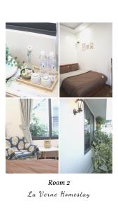 a collage of pictures of a room with a room at La Verne Homestay Dalat in Da Lat