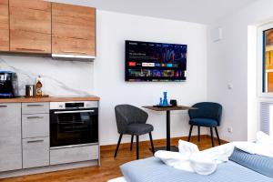 Kuchyň nebo kuchyňský kout v ubytování Berg Fux - 1-Raum Apartment Alex der Hase