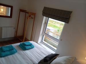 1 dormitorio con cama y ventana grande en 380 The Bothy Cleggan, en Leagaun