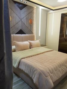 1 dormitorio con 1 cama grande en una habitación en الجيزه en El Cairo