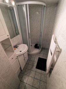 a bathroom with a shower and a sink at Résidence LES LEUCATINES 1 - Maisons & Villas pour 6 Personnes 24 in Port Leucate