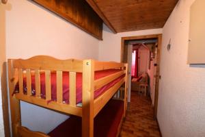 a bedroom with a bunk bed in a room at Résidence La Beguette - 2 Pièces pour 5 Personnes 44 in Notre-Dame-de-Bellecombe