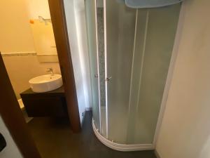 a bathroom with a shower and a sink at Davide's House in Casatenovo +25 photos