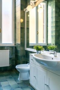 ein Bad mit einem Waschbecken und einem WC in der Unterkunft Vatican Apartment Borgo Pio in Rom