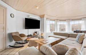 sala de estar con sofá y TV en 4 Bedroom Amazing Home In Ringkbing en Nørre Lyngvig