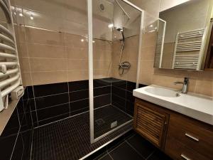 een badkamer met een douche en een wastafel bij Résidence Grande Masse - 2 Pièces pour 5 Personnes 894 in Les Menuires