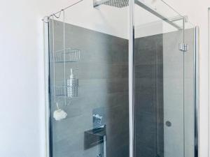 a shower with a glass door in a bathroom at Villa Martina Luxury Suites Como Lake in Lecco +47 photos