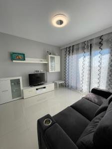 sala de estar con sofá y TV en Elisa Bay apartment Mil Palmeras, en Torre de la Horadada