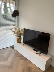 TV a/nebo společenská místnost v ubytování Luxe boshuisje Arlo in Ermelo!
