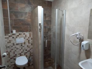 Kúpeľňa v ubytovaní Penzion a restaurace U Hroznu