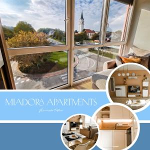 a collage of photos of a room with a window at Miadora apartments - Apartma Rusalka in Moravske Toplice