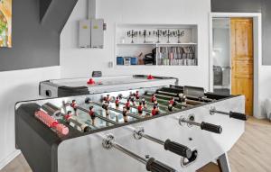 a kitchen with a large counter with a large chessboard at Amazing Home In Vandel With Wi-Fi in Vandel +11 photos