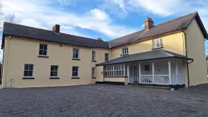 a large white house with a driveway in front of it at The Monkey Puzzle in Bunclody