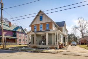 a house on the corner of a street at Elegant Saratoga Springs Stay Walk to Town, Track in Saratoga Springs