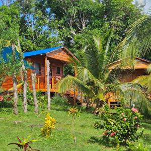une maison au milieu d'une cour arborée dans l'établissement Lighthouse Hotel and Spa, Little Corn island, Nicaragua, à Little Corn Island