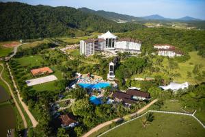 an aerial view of a resort with a pool at Fazzenda Park Resort in Gaspar