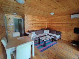 - un salon avec un canapé et une table dans l'établissement Coso House Ada Bojana, à Ulcinj