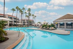 einen Pool in einem Resort mit Palmen in der Unterkunft Loews Coronado Bay Resort in San Diego