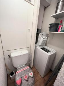 uma pequena casa de banho com WC num quarto em Résidence Les Cordeliers - Studio pour 4 Personnes 171 em Valloire