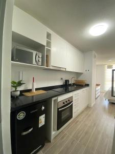 Køkken eller tekøkken på Departamento Studio Isla Teja