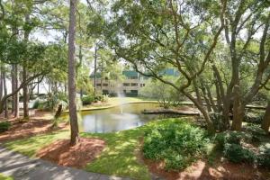 a view of a pond in a park with trees at Tranquility By The Beach 1st Fl Sleeps 6,king Bed in Hilton Head Island