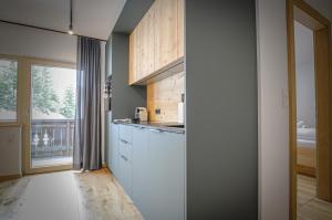 Kuchyň nebo kuchyňský kout v ubytování WOLF Apartments Padaun
