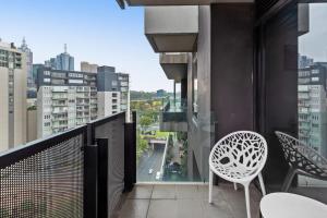 Central Southbank 1-Bed Apartment tesisinde bir balkon veya teras