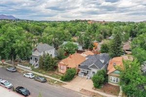 an aerial view of a residential neighborhood with houses at Pikes Peak Pool Hall - Near Top Spots BBQ Fire Pit in Colorado Springs