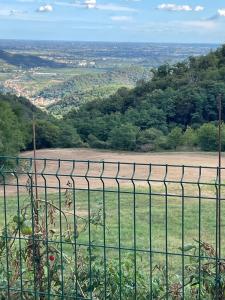 una recinzione con vista su un campo dietro di essa di Casa Borgo Pietro a Galzignano