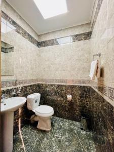 a bathroom with a toilet and a sink at Dostyk in Qyzylorda