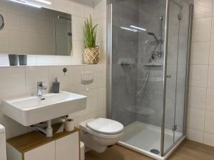 Koupelna v ubytování Ferienwohnung Dünensegler