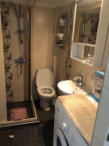 małą łazienkę z toaletą i umywalką w obiekcie GIAZITZI w mieście Ksanti