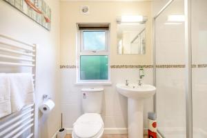 ナーバースにあるHB Hornbeam Lodge 03のトイレ、洗面台、窓のあるバスルーム +9枚の写真