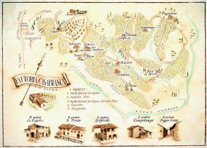a map of the historical caulfield battlefield at Tenuta Casabianca in Murlo