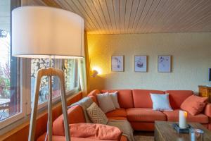 Ruang duduk di Cosy studio on the ski slopes