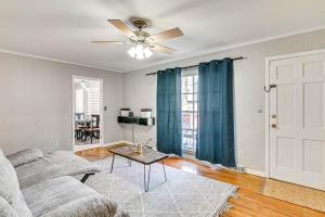 a living room with a couch and a ceiling fan at Spacious Starkville Home 4 Mi to MSU Campus in Starkville