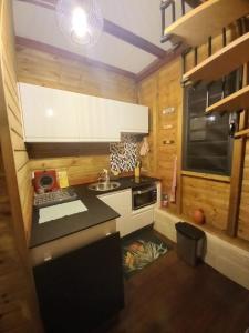 Nhà bếp/bếp nhỏ tại Cabane des Zamoureux