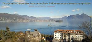 une photo d'une vue sur le lac depuis le franc sud-est gauche dans l'établissement LaPanoramica, à Baveno