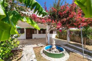 un patio con una fuente frente a una casa en Roulito's House, en Altura