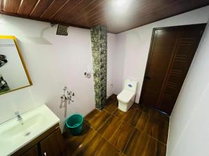 a bathroom with a toilet and a sink at Marari Sunset Beach Villa in Alleppey