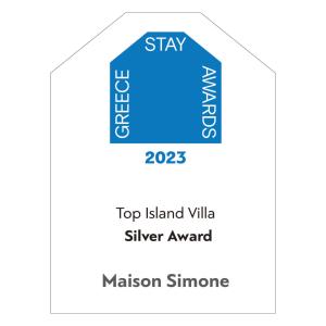 Maison Simone with private heated infinity pool & spectacular sea view في أيوس سوستيس: رسم تخطيطي للجزيرة العليا فيلا جائزة فضية